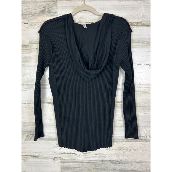 Indie Peace Women’s M Black Handmade Long Sleeve Boho Hoodie Top Rare - Picture 4 of 7